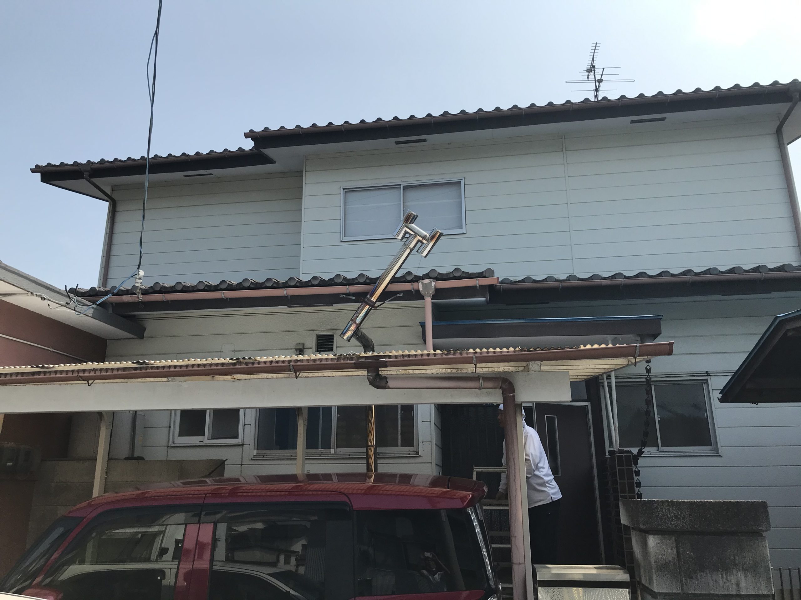 岩沼市で煙突の補修